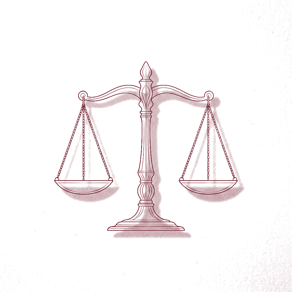 Balanza de la justicia en movimiento